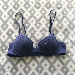 Aerie Blue Lightly Padded Bra with Studs